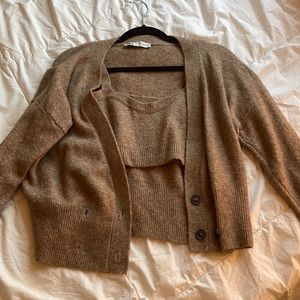 Zara cardigan and crop top set